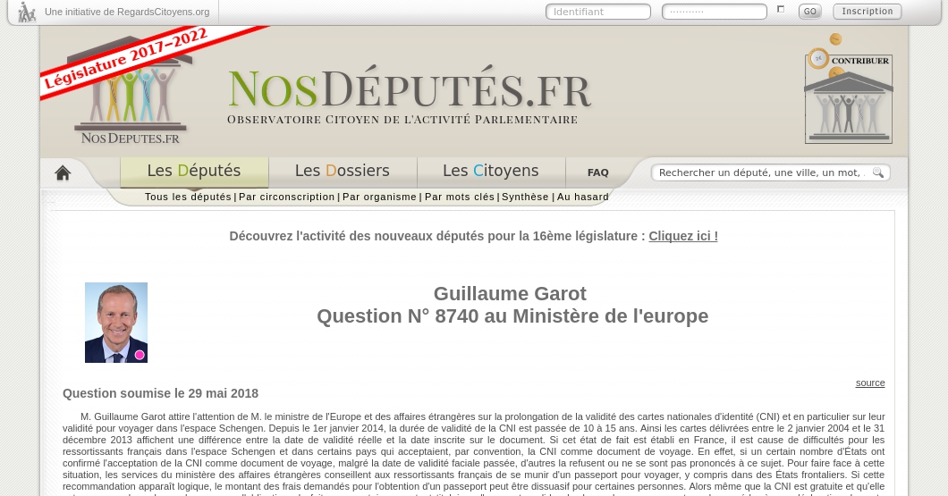 Guillaume Garot Question N 8740 Au Ministère De Leurope